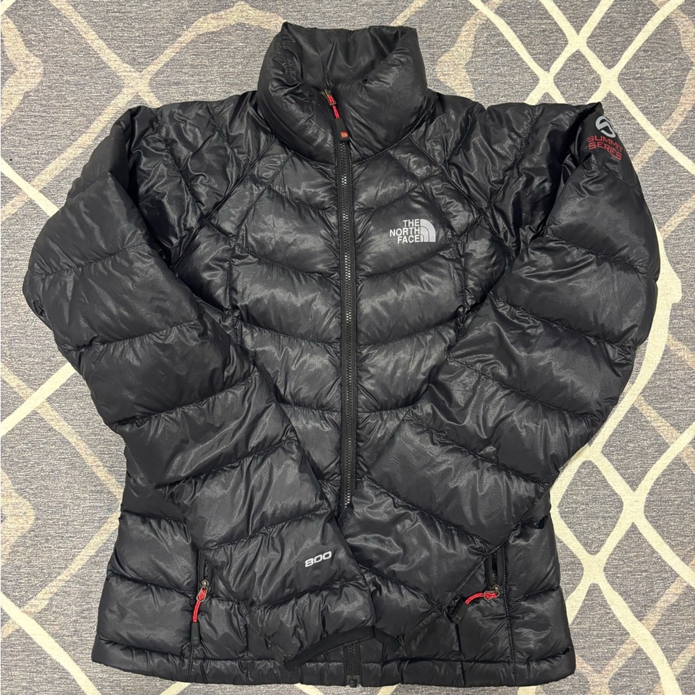 The North Face Women's Black and Red Puffer Jacket